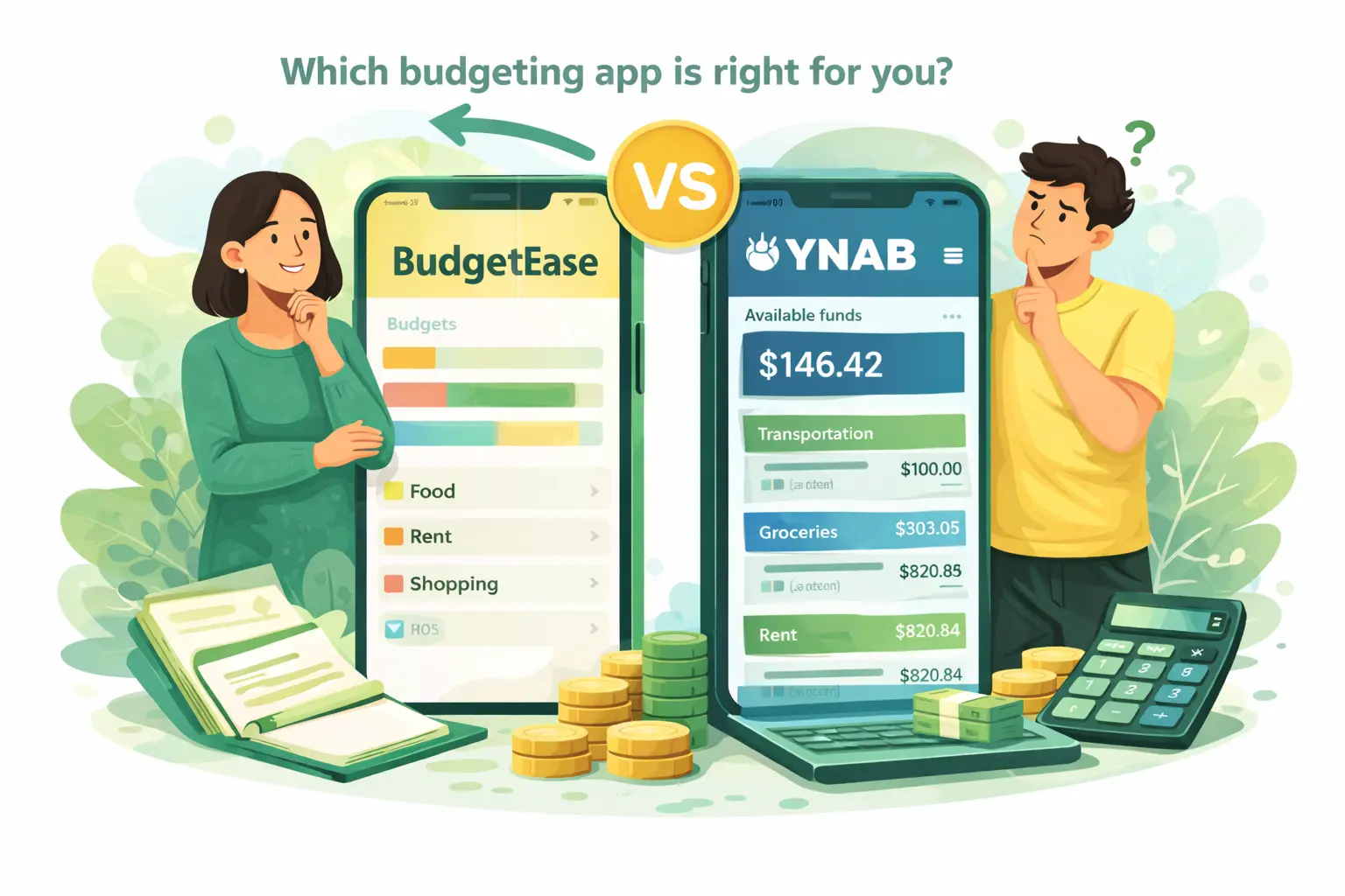 Preview graphic for BudgetEase vs YNAB: Which Budgeting App Is Right for You?